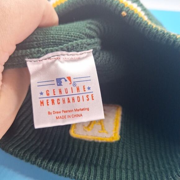 OAKLAND ATHLETICS A'S BEANIE SKULL GREEN MLB 100% Cotton Drew Pearson - Picture 6 of 6